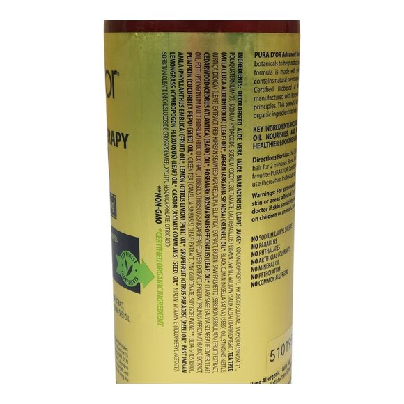 Pura Dor Advanced Shampoo Jumbo 33.8 oz Reduces Hair Thinning Volumizes - Picture 6 of 8